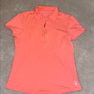 JoFit peach short sleeve polo size small